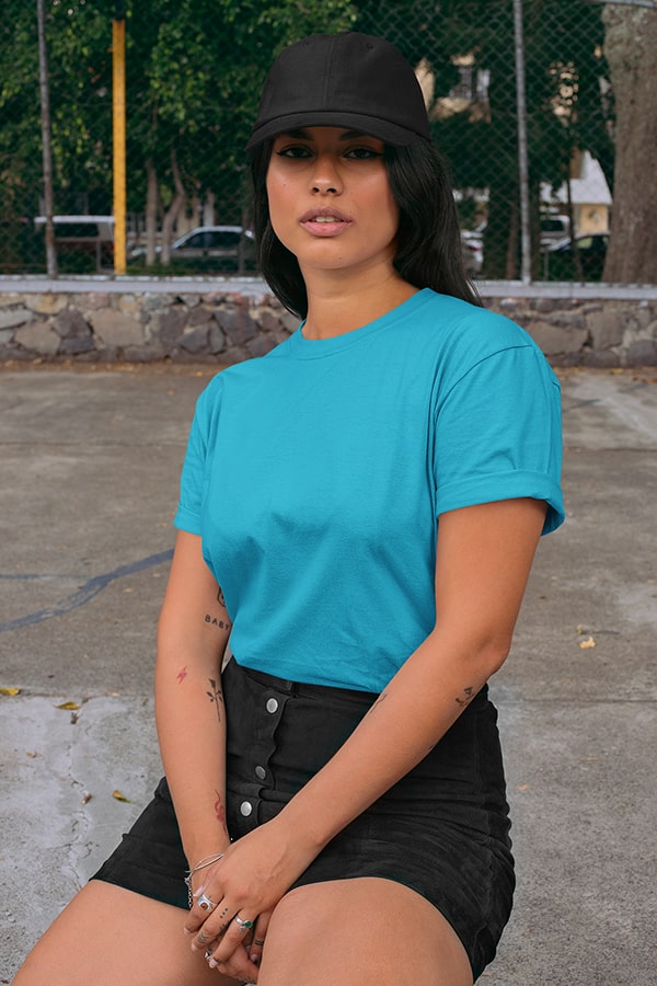 Regular Fit Sky Blue T shirt