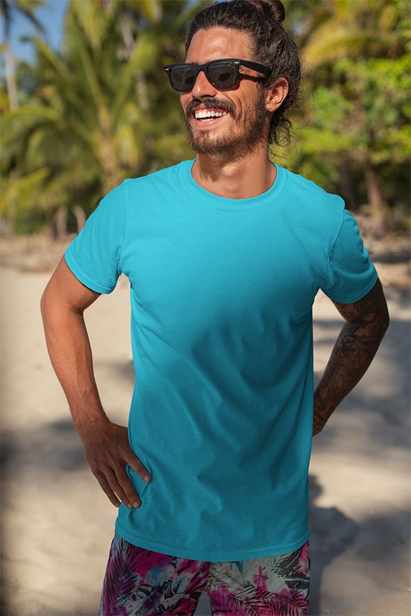 Regular Fit Sky Blue T shirt