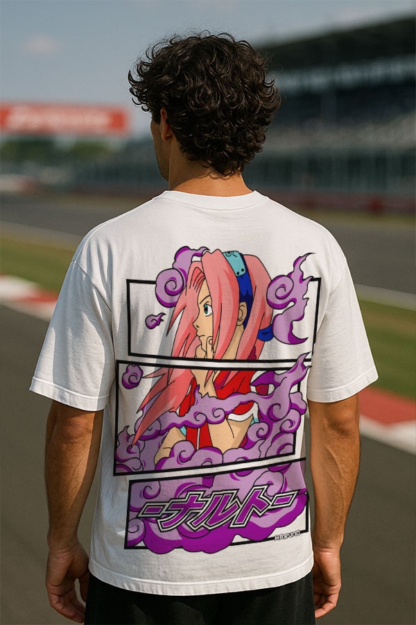 Oversized Sakura White T shirt