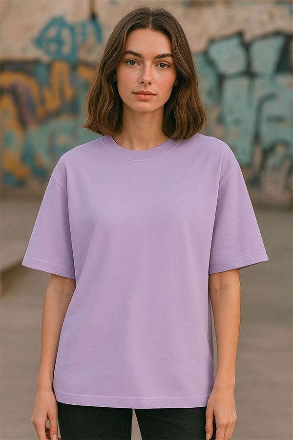 Oversized Premium Terry cotton Lavender T shirt