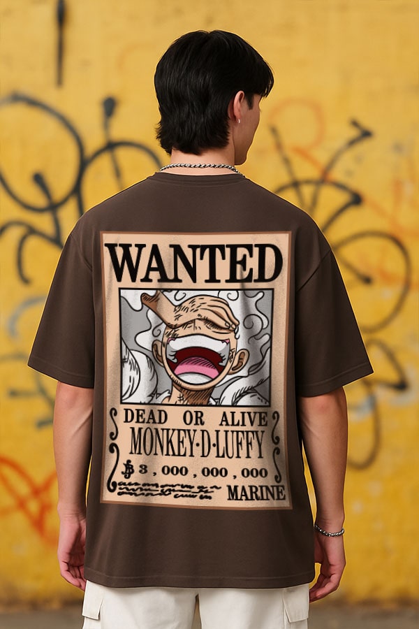 Oversized Brown Anime Tshirt