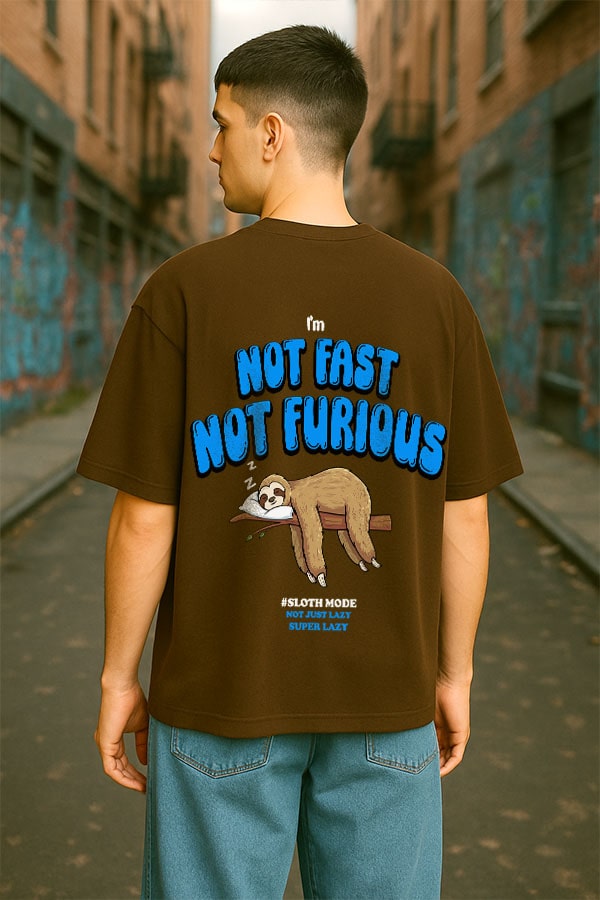 Oversized Brown T shirt - Lazy and Sloth