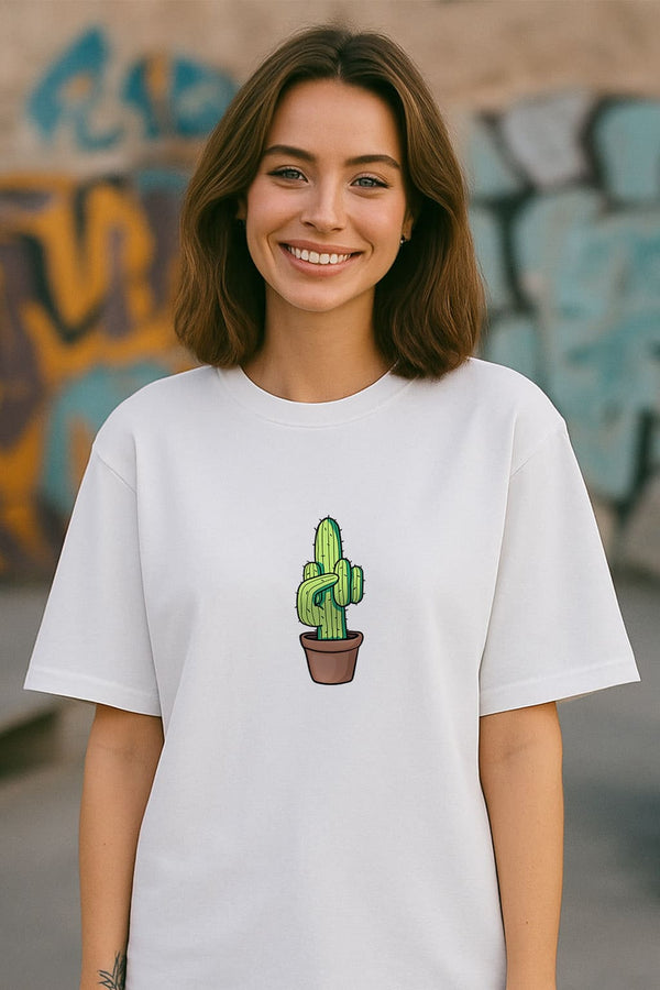 Oversized Cactus Black T shirt