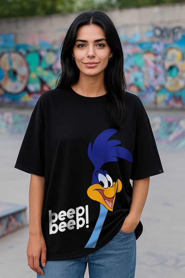 Oversized Cartoon Black T-shirt