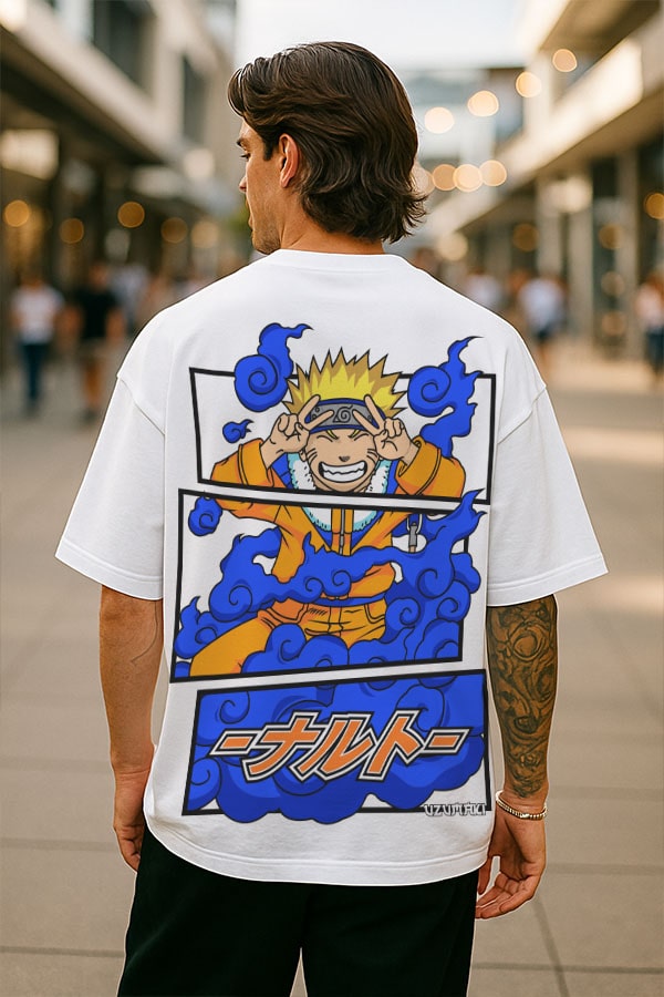 Oversized Naruto White T shirt