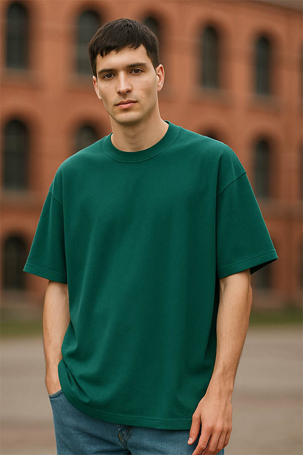 Oversized Premium Bottle Green T shirt