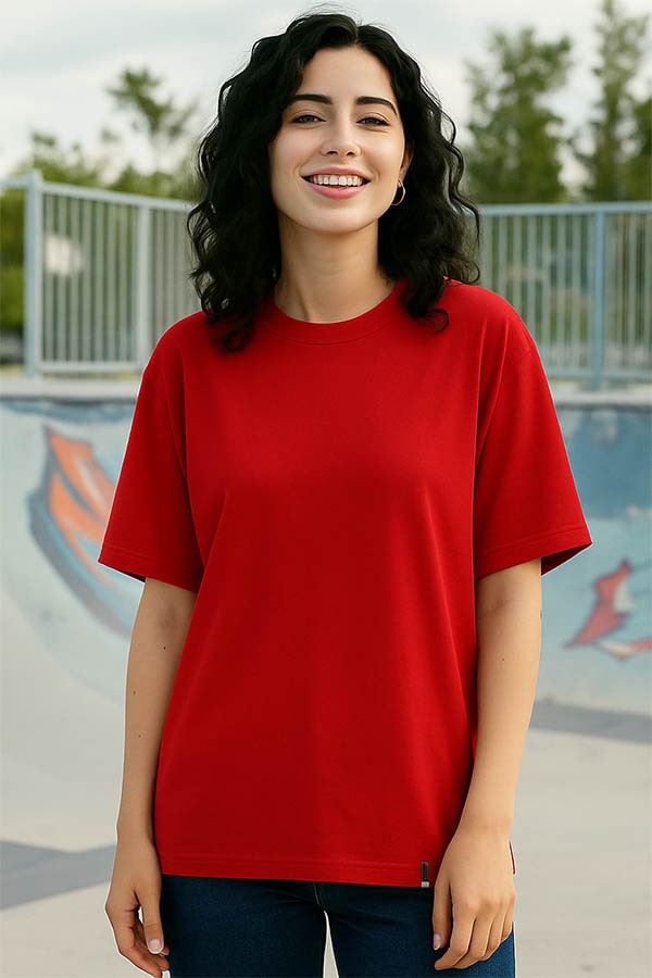 Oversized Premium Terry Cotton Red