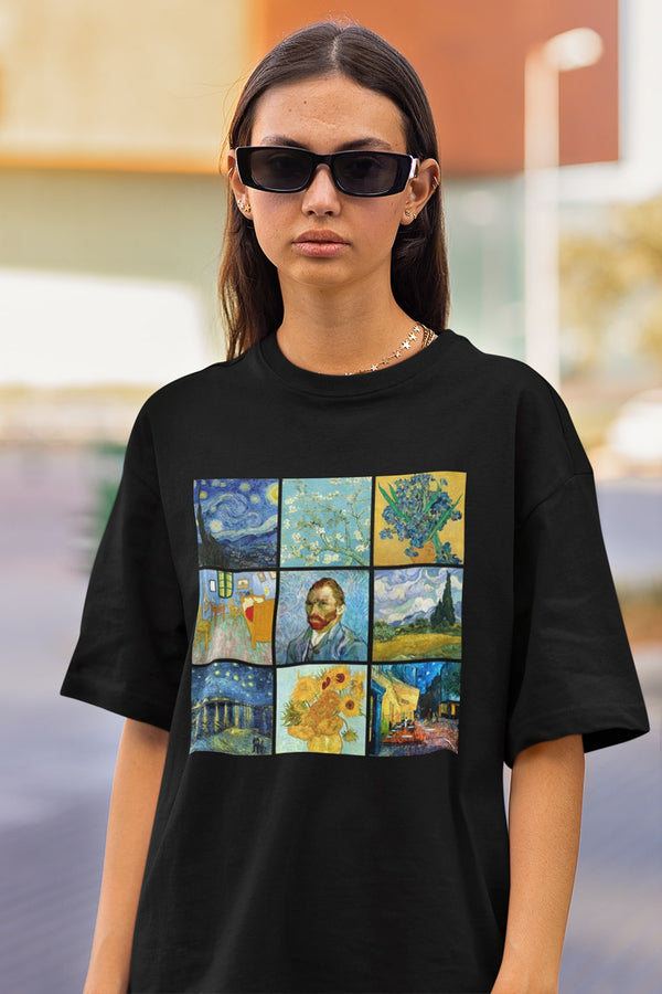 Oversized Van Gogh Black T-shirt
