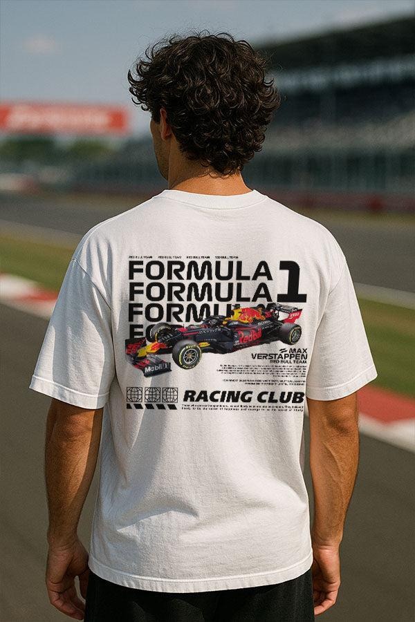 Oversized White Tshirt- Formula 1