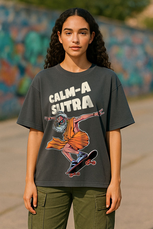 Oversized calm-a sutra Dark Grey T-shirt