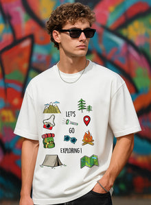 HAZUKU "Let's Go Exploring" Graphic T-Shirt for Men & Women