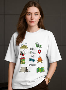 HAZUKU "Let's Go Exploring" Graphic T-Shirt for Men & Women