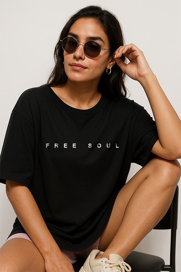 Oversized Black free soul T shirt