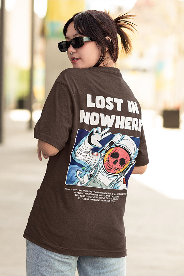 oversized Brown lost In Nowhere T shirt