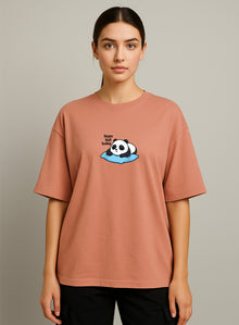 Hazuku Nope Not Today Panda Graphic Oversized T-Shirt for Men & Women | Cute Cartoon Casual Streetwear Tee